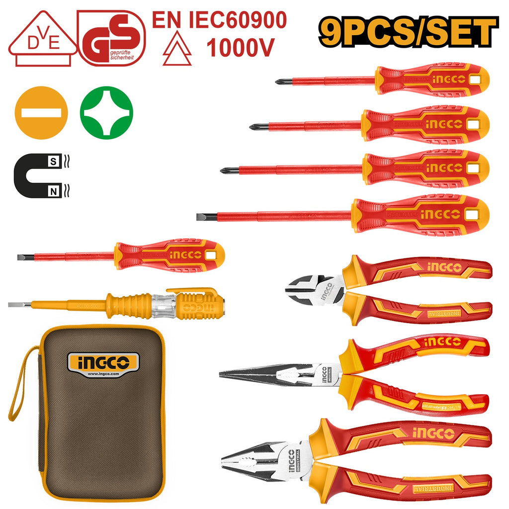 INGCO VDE 9PCS INSULATED HAND TOOL SET HKIST3091