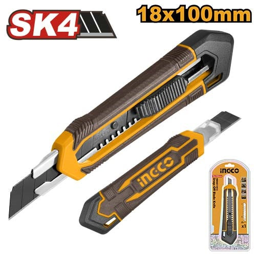 INGCO SNAP OFF BLADE AUTO LOCK KNIFE 18MM HKNS11815 Main image