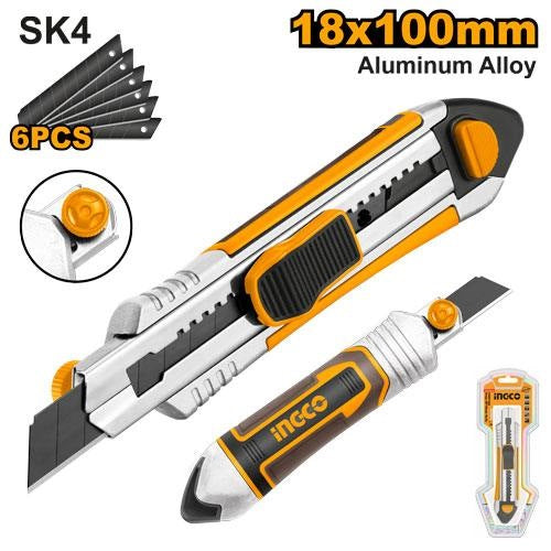 INGCO SNAP OFF BLADE KNIFE W/6 PCS SK5 18MM BLADE HKNS1808 Main image