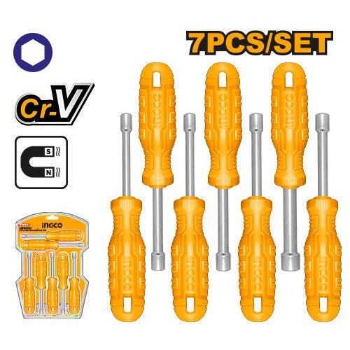 INGCO 7PCS NUT SCREWDRIVER SET 6-12MM,185MM HKNSD0701 Main image