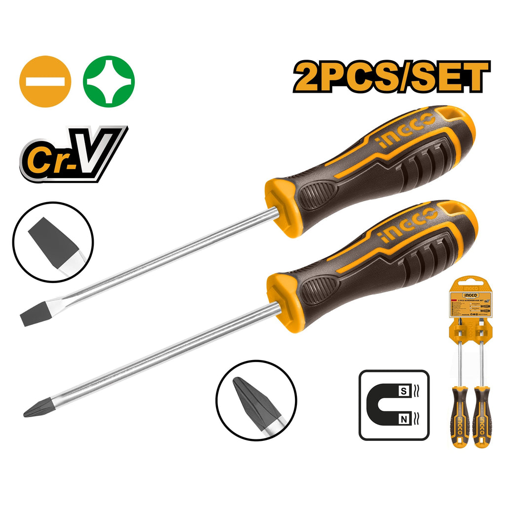 INGCO 2PCS SCREWDRIVER SET HKSD0248