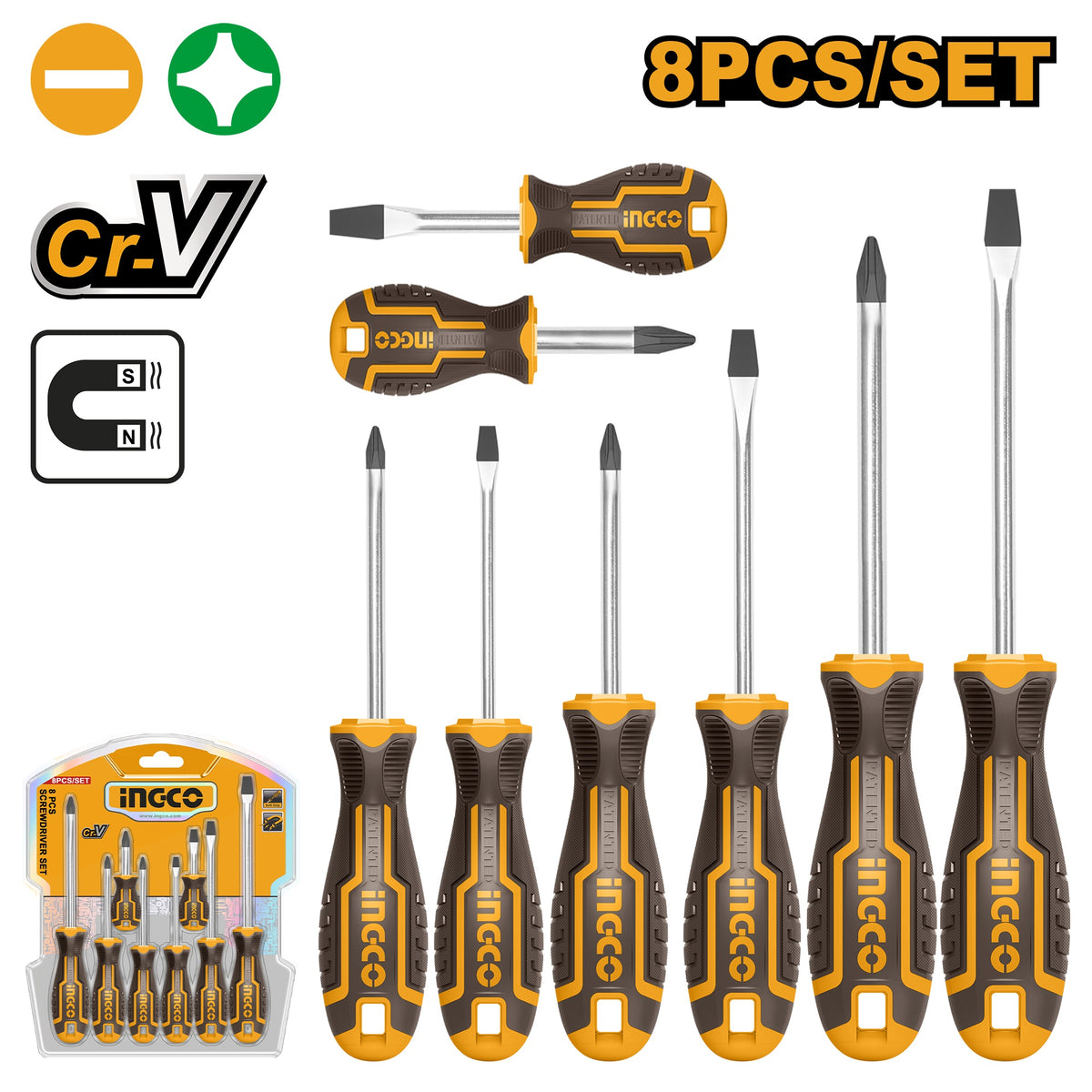 INGCO 8PCS SCREWDRIVER SET HKSD0828