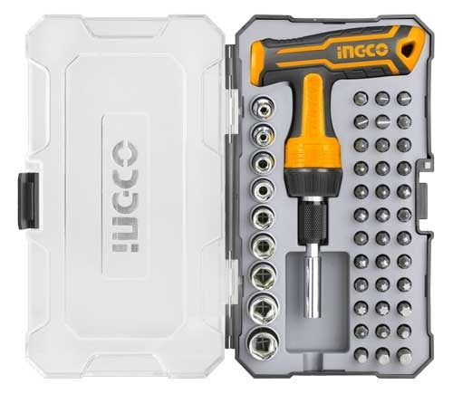 INGCO 47PCS T-HANDLE WRENCH SCREWDRIVER BIT SET HKSDB0478 Secondary image