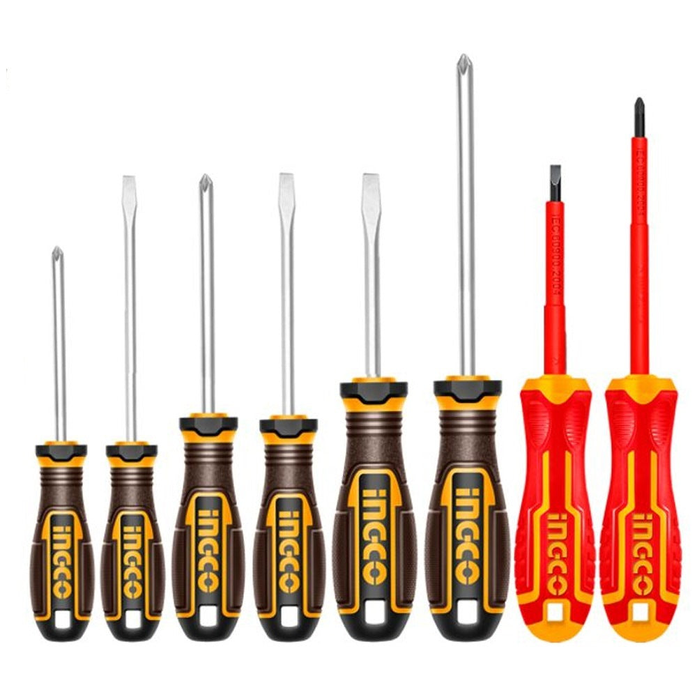INGCO 8PCS (6+2 VDE) SCREWDRIVER SET MAGNETIC TIP HKSDS0838