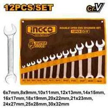 INGCO 12PCS CR.V DOUBLE OPEN END SPANNER SET 6-32MM HKSPA2142 Main image