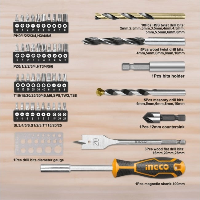 INGCO 67PCS DRILL BIT ACCESSORY SET HKTAC010671