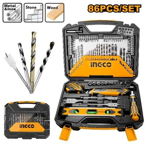 INGCO 86PCS DRILL BIT & HAND TOOL SET HKTAC010861