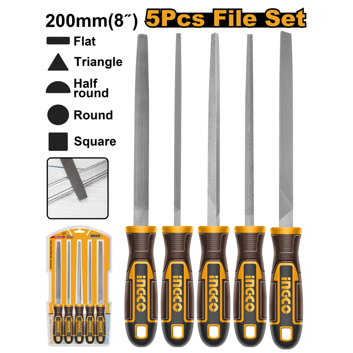 INGCO 5PCS STEEL FILE SET HKTFS0508 Main image