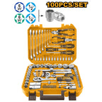 INGCO 100PCS SOCKET, SPANNER & HAND TOOL SET HKTHP21001