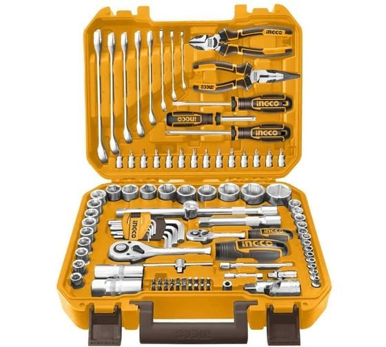 INGCO 100PCS SOCKET, SPANNER & HAND TOOL SET HKTHP21001
