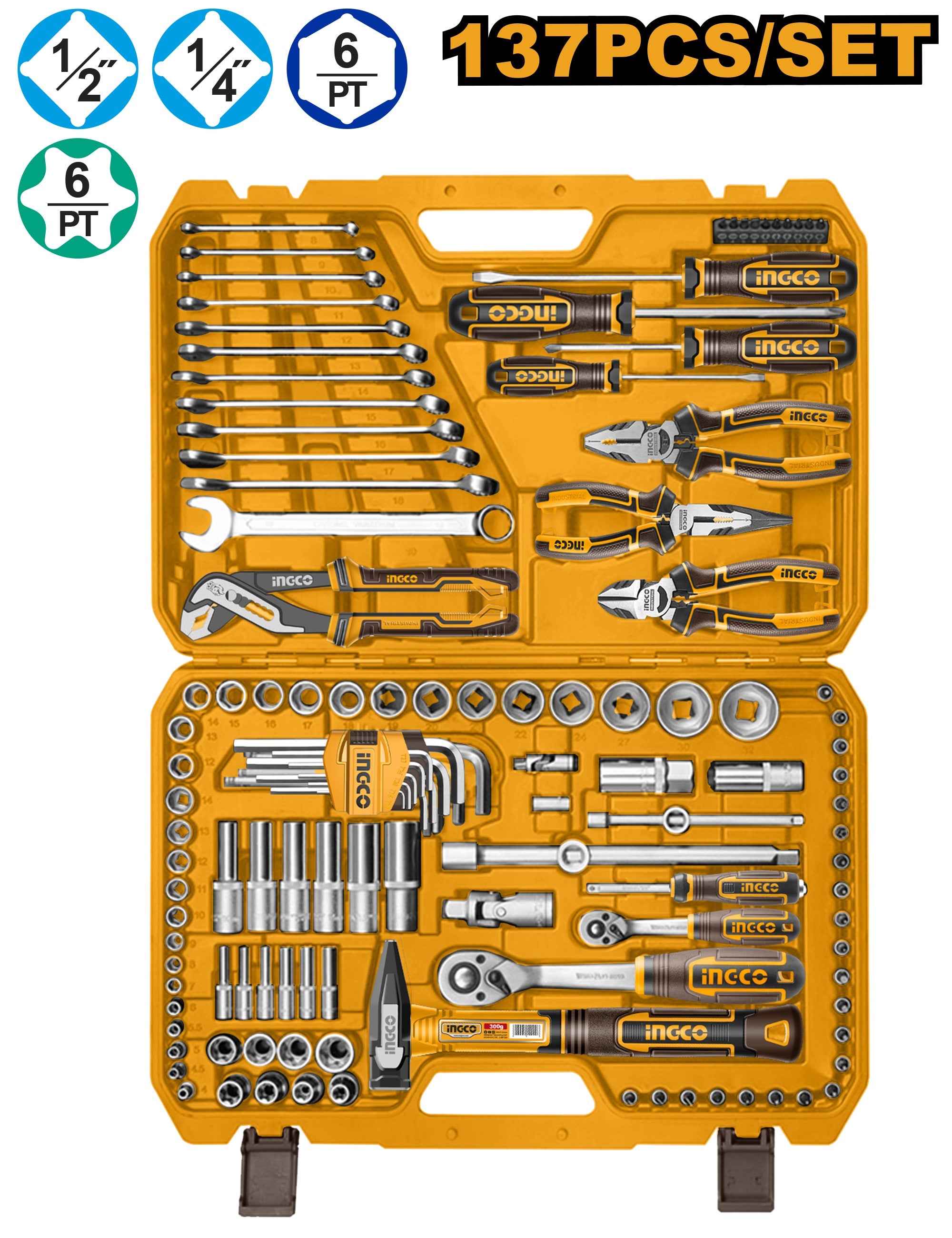 INGCO 137PCS COMBINATION HAND TOOL SET HKTHP21371 Secondary image