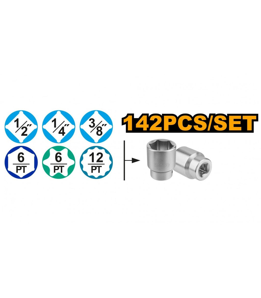 INGCO 142PCS COMBINATION TOOL SET HKTHP21421