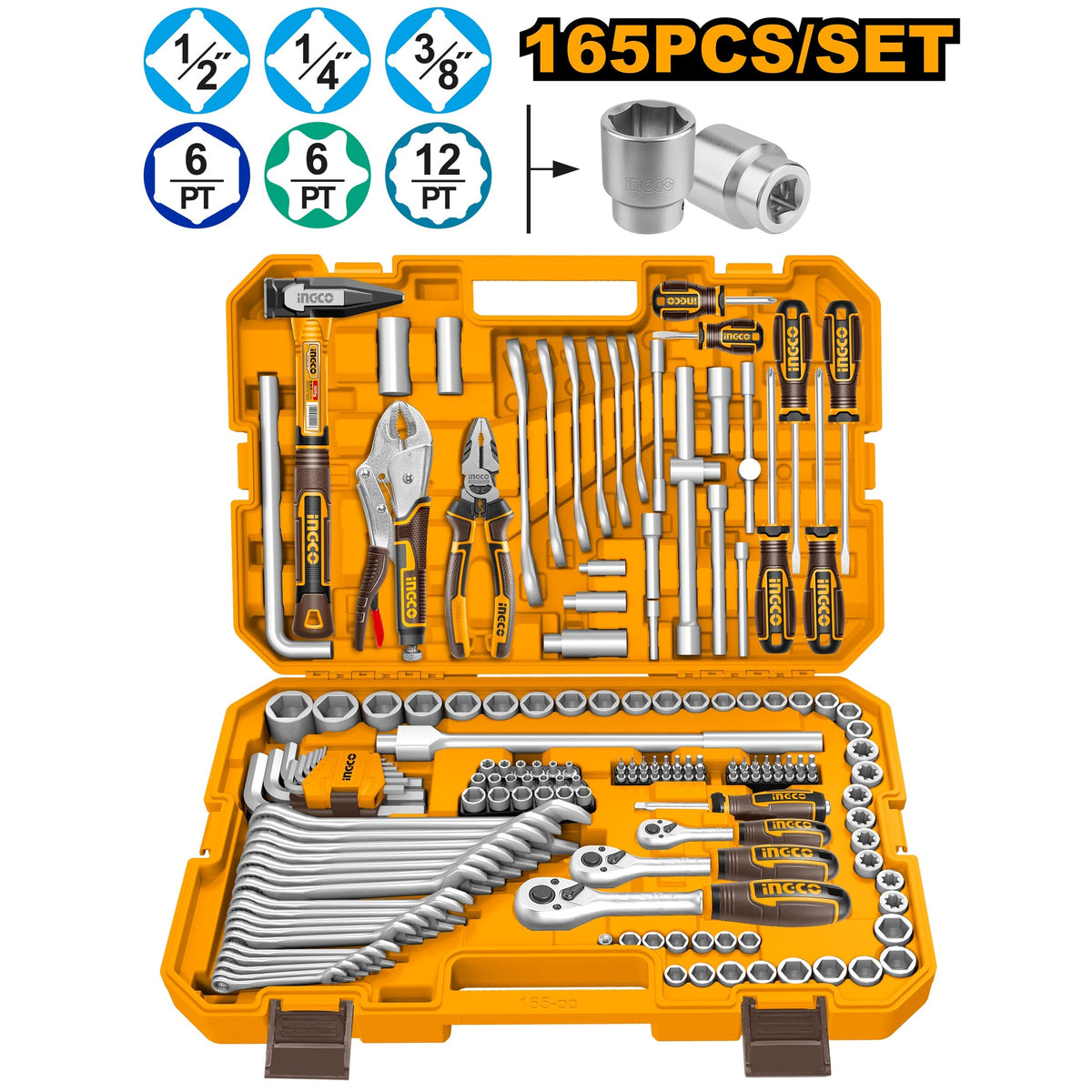 INGCO 165PCS COMBINATION TOOL SET HKTHP51658 Main image