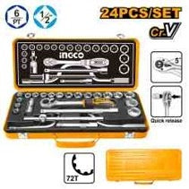 INGCO 24PCS 1/2" DR. SOCKET SET WITH METAL BOX HKTS0243 Main image
