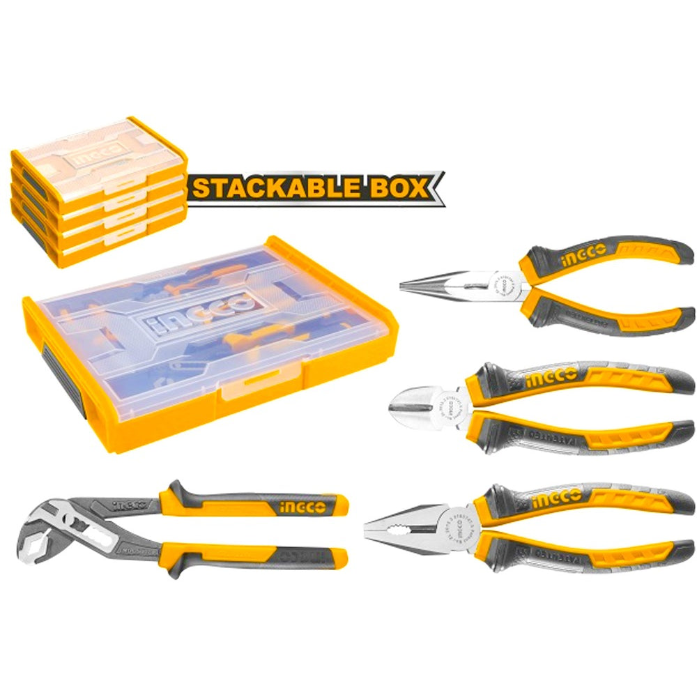 INGCO 4PCS PLIER + PLASTIC BOX HKTV01 SET HKTV01P041