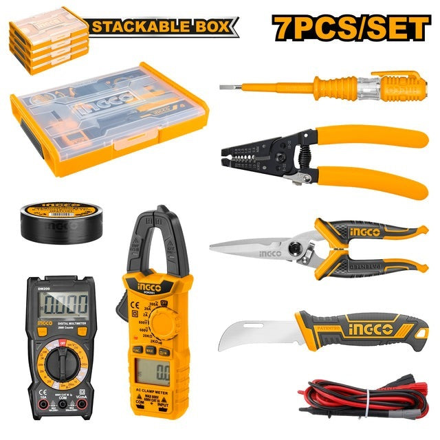 INGCO 7PCS TELECOM TOOL WITH PLASTIC BOX HKTV01 SET HKTV01T071 Main image