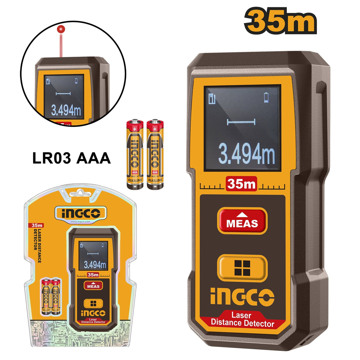 INGCO LASER DISTANCER RANGE 35M HLDD0355 Main image