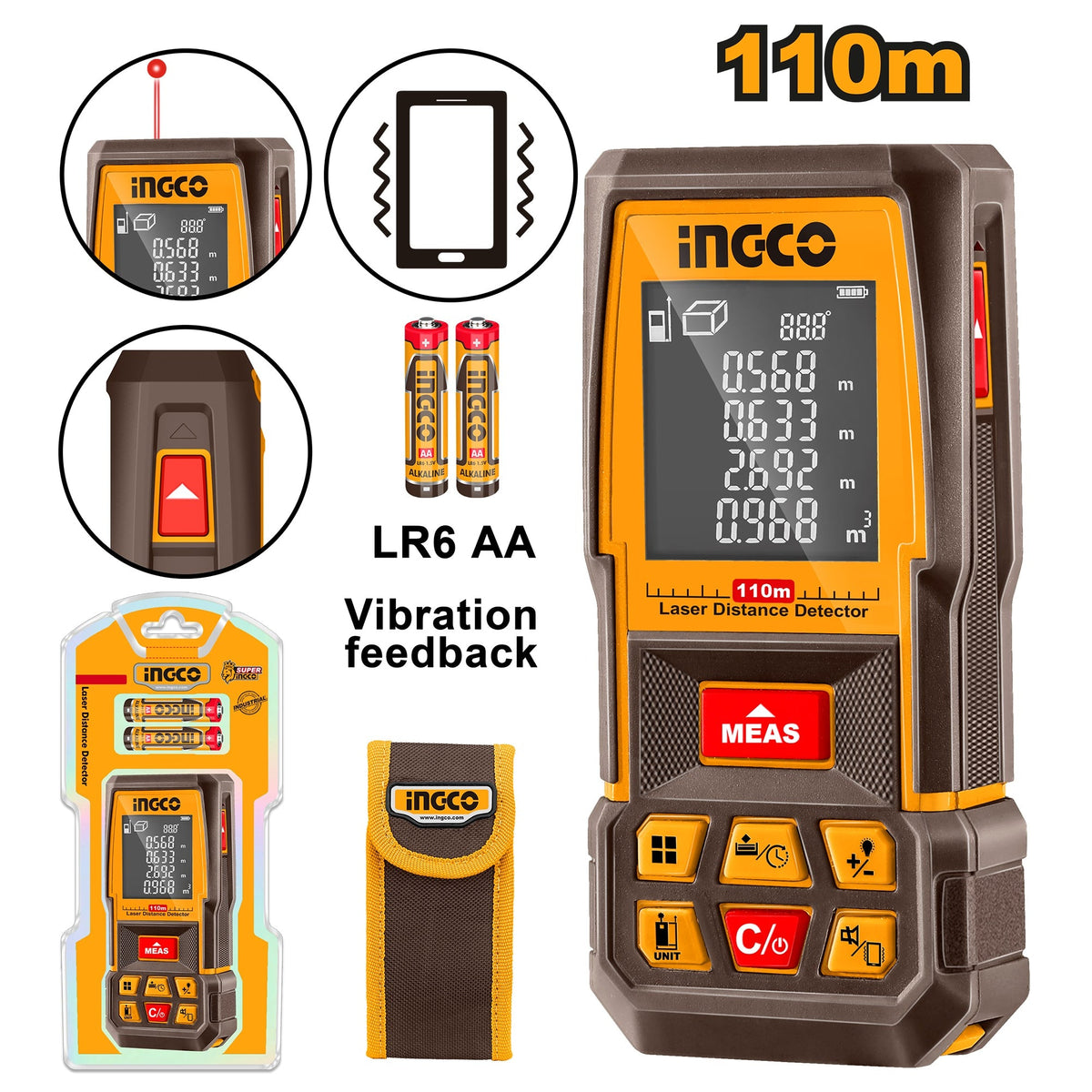 INGCO LASER DISTANCER RANGE 110M HLDD10089 Main image