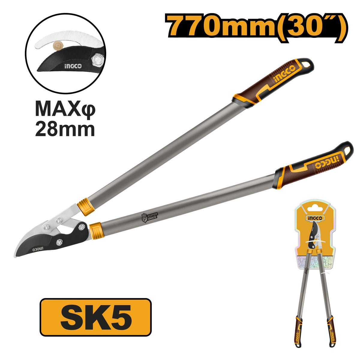 INGCO GARDEN LOPPER 30" 770MM MAX CUT 28MMØ HLT7401 Main image