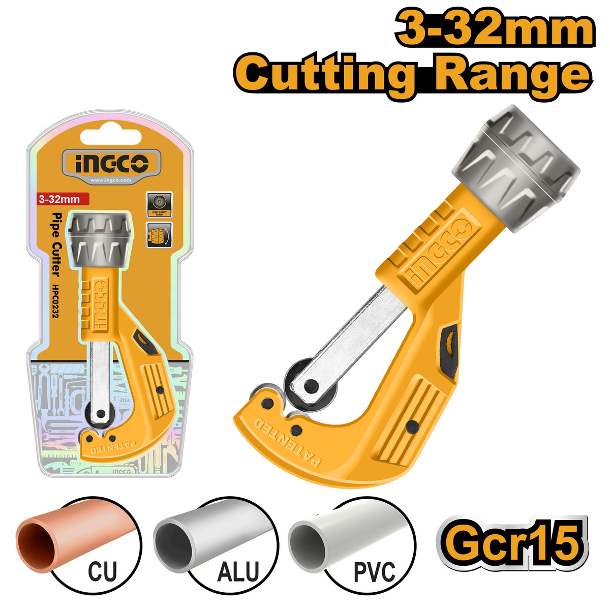 INGCO COPPER PIPE CUTTER, ALUM KNOB 3-32MM HPC0232 Main image
