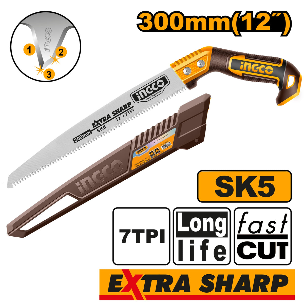 INGCO FAST CUT PURNING SAW W/SHEATH 300MM HPS3006 Main image