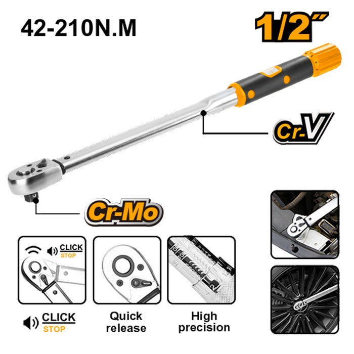 INGCO 1/2" DR. TORQUE WRENCH 40-200NM HPTW200N1 Secondary image
