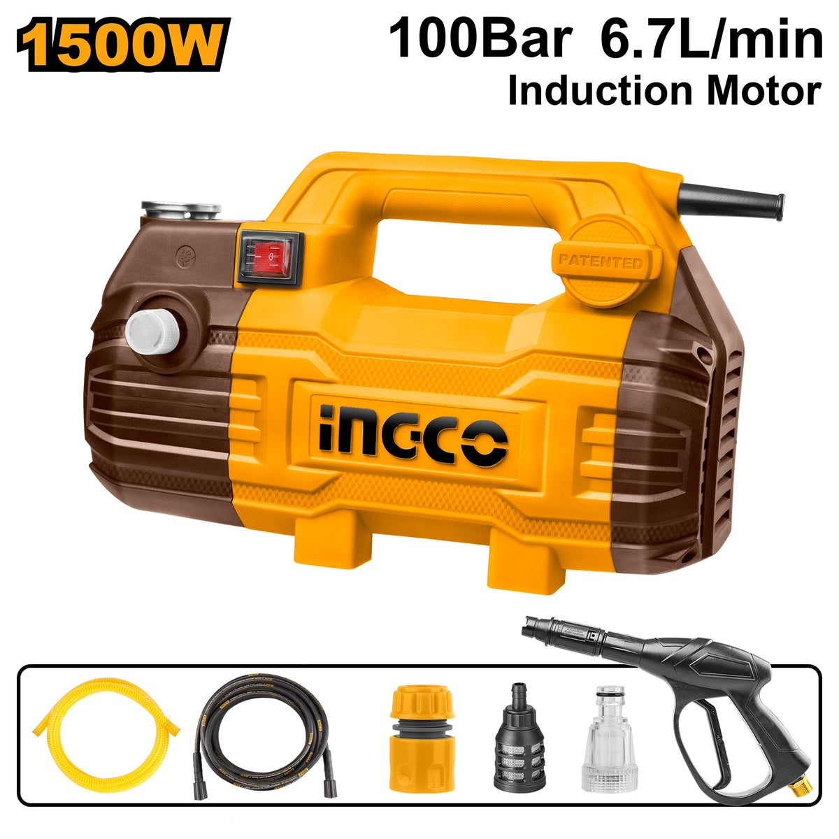 INGCO HIGH PRESSURE WASHER MAX.100BAR HPWR15028 Main image