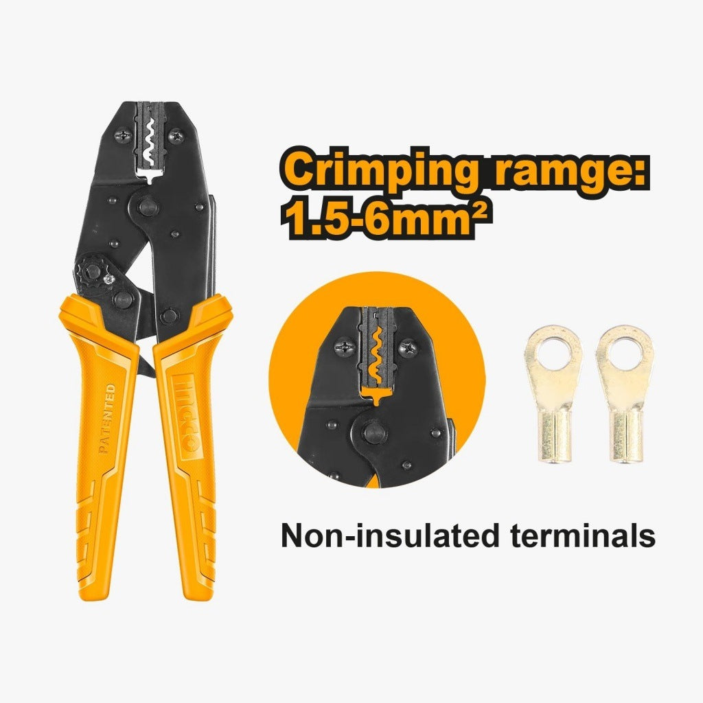INGCO NON INSULATED TERMINALS CRIMPING PLIER 1.5- 6MM2 HRCPL1506 Main image