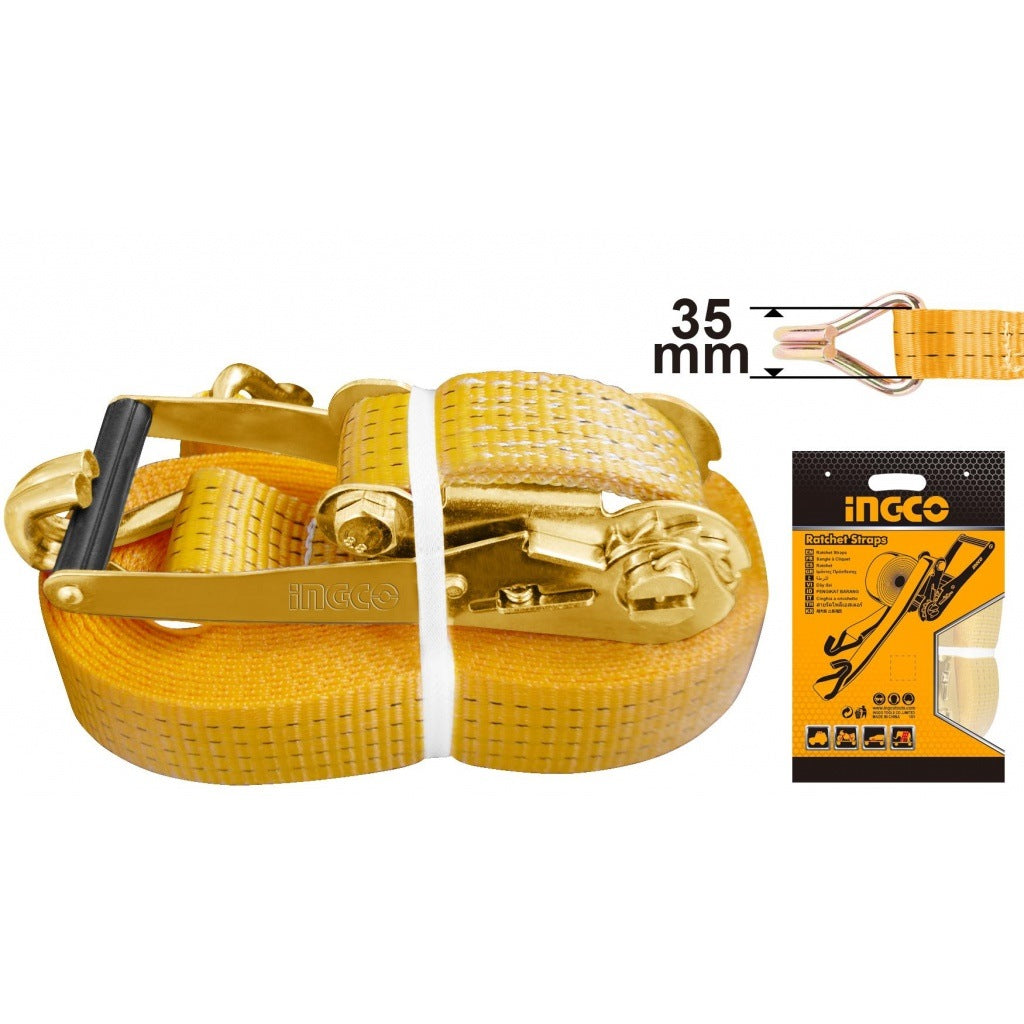 INGCO RATCHET TIE DOWN 35MM X 10M 2 TON LOAD HRSP2101