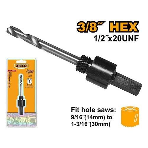 INGCO HOLE SAW ARBOR 3/8"HEX SHANK CAP: 14-30MM HSA01 Main image