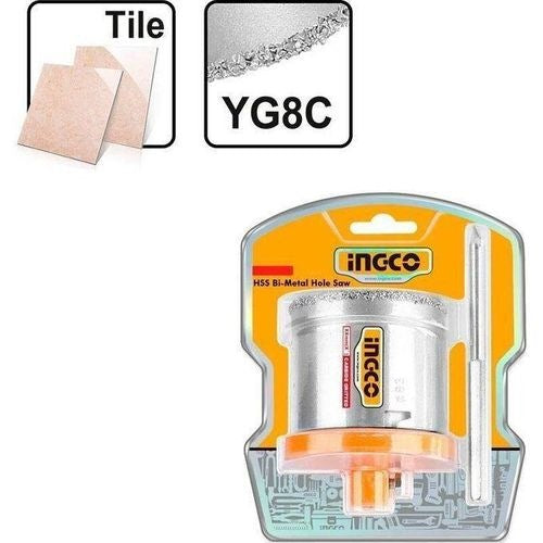 INGCO 6PCS CARBIDE GRIT HOLE SAW SET 33, 53, 73 & 83MM HSB4061