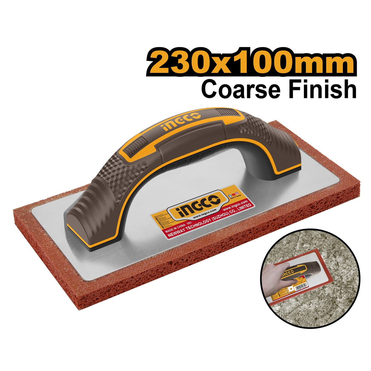 INGCO GROUTING COARSE FINISH FINE RUBBER FLOAT 230X100MM HSFR24008 Main image