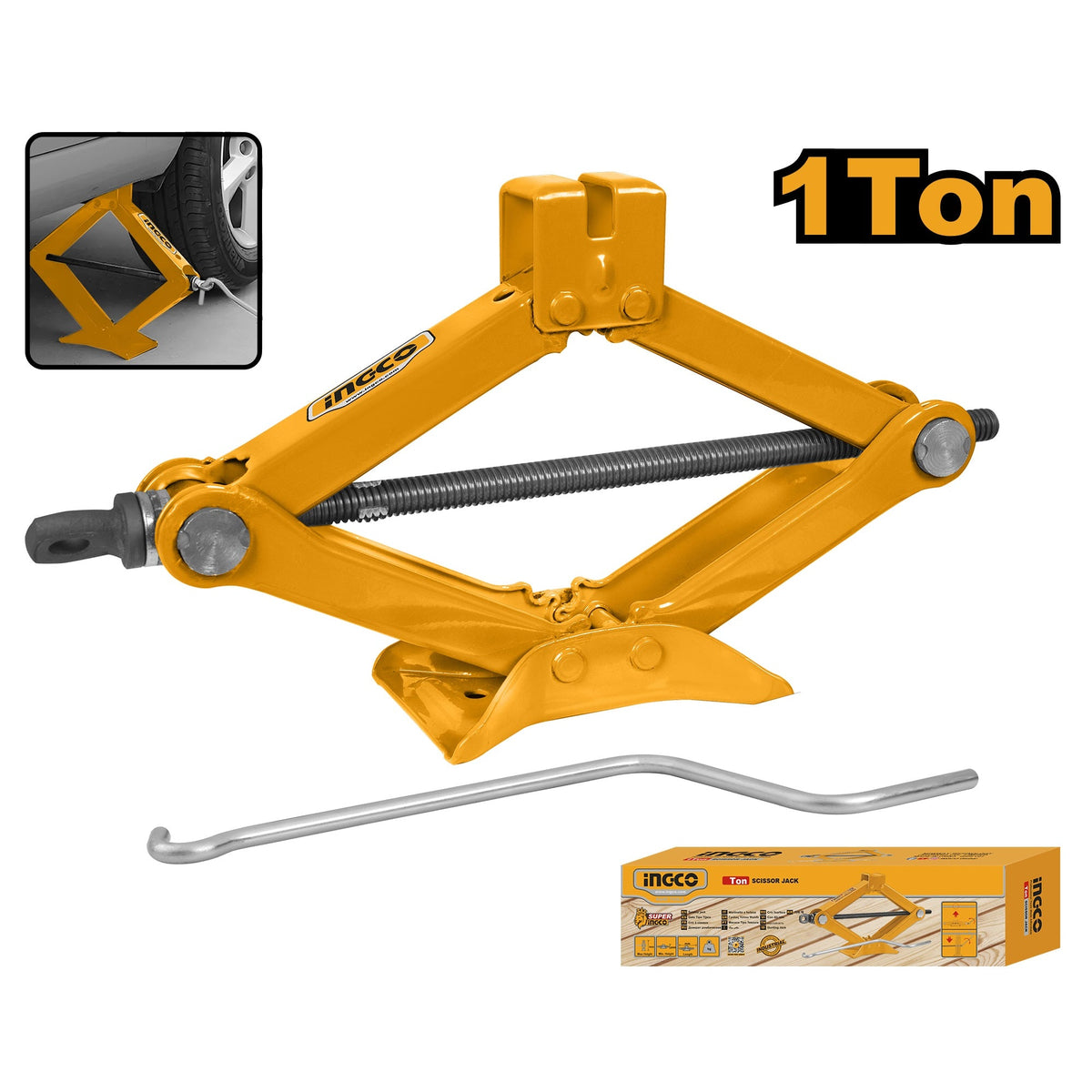 INGCO SCISSOR JACK 1 TON HEIGHT 88-380MM HSJ101 Main image