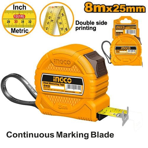 INGCO STEEL MEASURING TAPE 8M/26FT 25MM BLADE HSMT39825 Main image