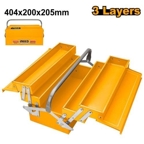 INGCO 3 LAYERS METAL TOOL BOX 404X200X205MM HTB03 Main image