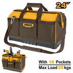INGCO 24" H/DUTY IND.TOOL BAG,18 POCKETS, SHOULDER STRAP 602335CM HTBG09