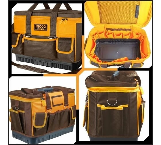 INGCO 16" H/DUTY IND. TOOL BAG,25 POCKETS,SHOULDER STRAP 462333CM HTBG10