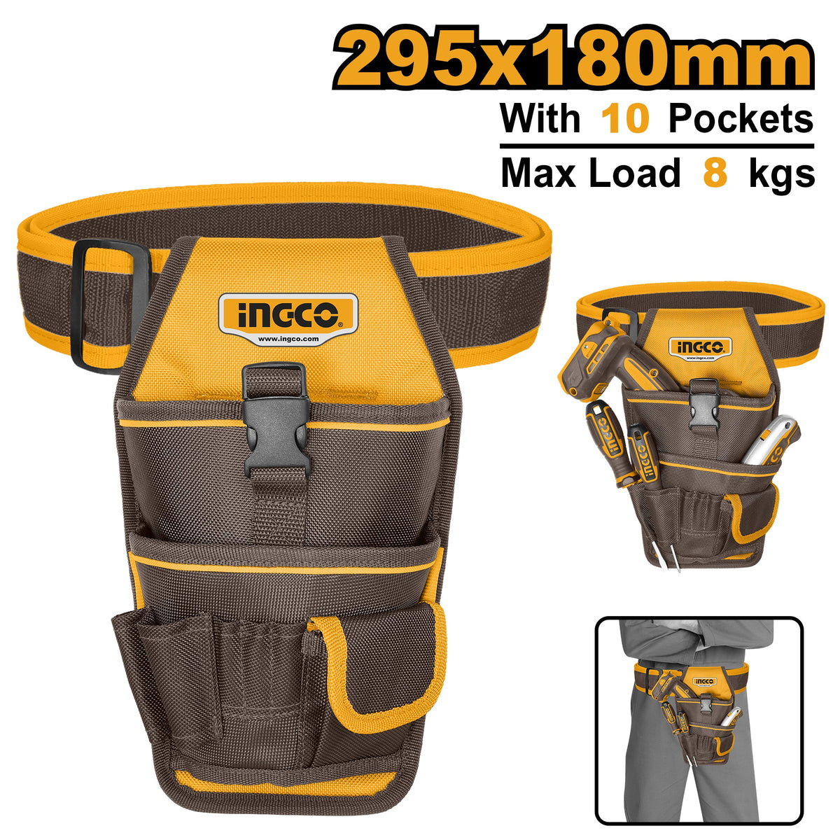INGCO 10 POCKETS WAIST POUCH WITH BELT HTBP030628 Main image