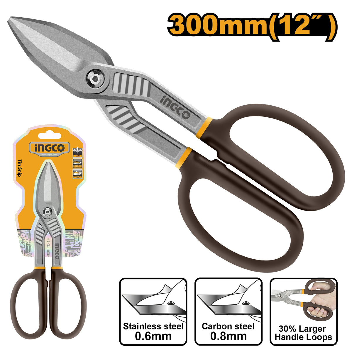 INGCO DROP FORGED STEEL TIN SNIP 300MM 12" HTS0412