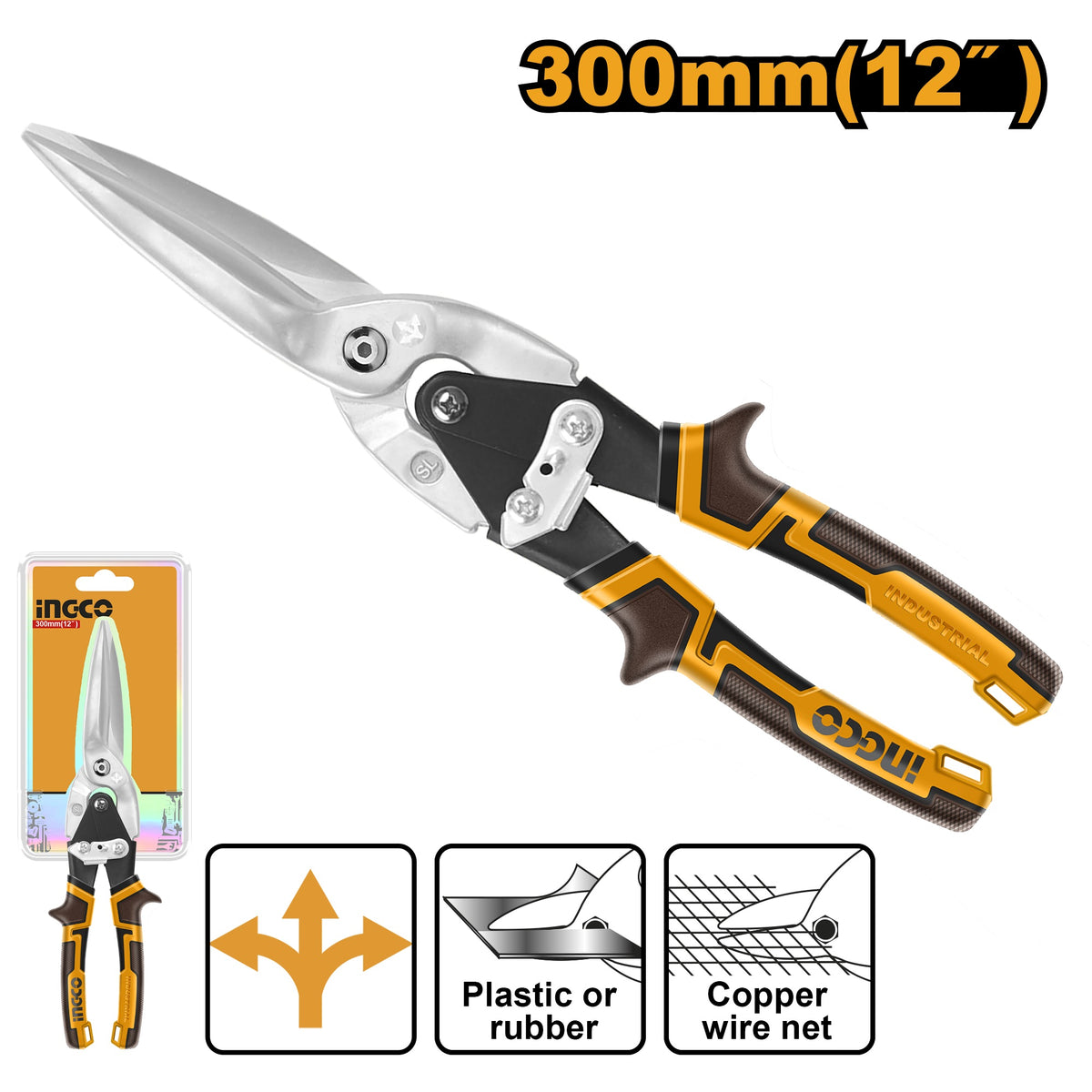 INGCO LONG STRAIGHT AVIATION SNIP 12" 300MMM HTSN0112S Main image