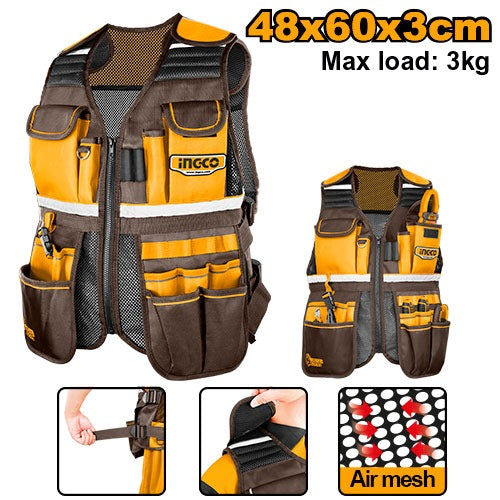 INGCO TOOL VEST WITH 17 POCKETS 480X600X30MM HTVT09028 Main image
