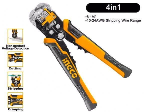 INGCO INTELLIGENT VOLTAGE DETECTING STRIPPER 8.25" 210MM HWSP102429