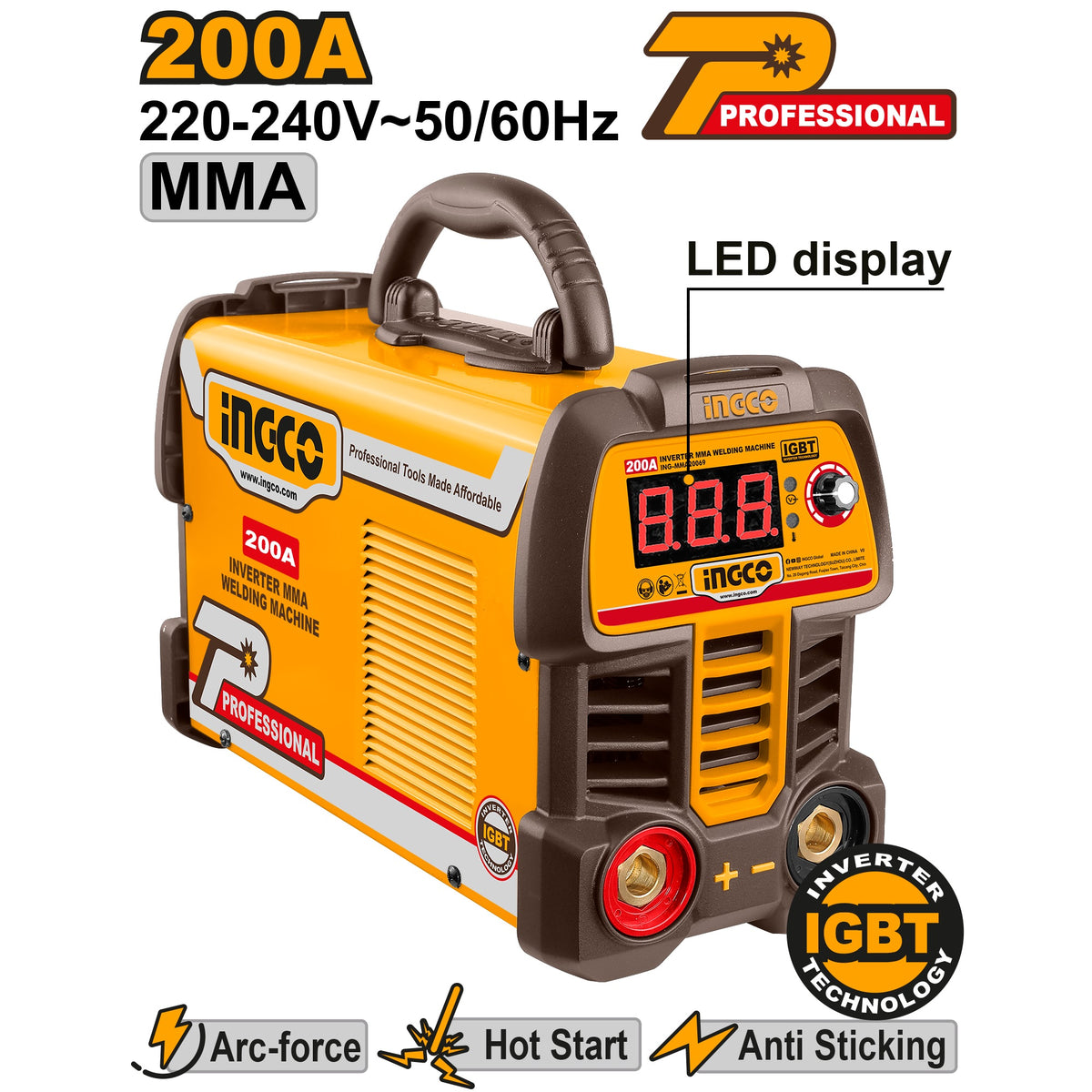 INGCO IGBT INVERTER MMA WELDING MACHINE 200A ING-MMA20069 Main image