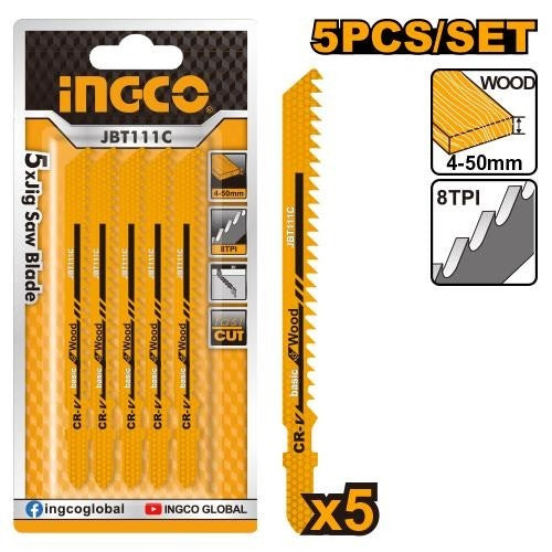 INGCO 5PCS JIG SAW BLADE T111C JBT111C Main image