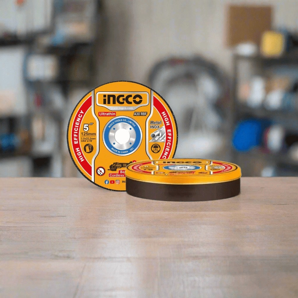 INGCO ABRASIVE CUTTING DISC 125X1.0MM 25PCS METAL BOX MCD1012525