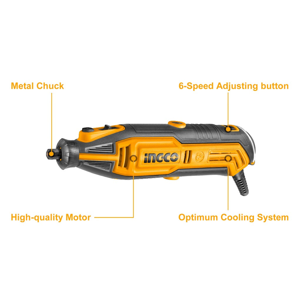 INGCO MINI DIE GRINDER 1/8" COLLET VARIABLE SPEED W/109 ACCESSORIES MG13328 Secondary image