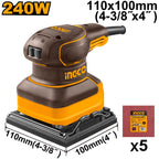INGCO PALM SANDER 240W 110X100MM BASE PS2416