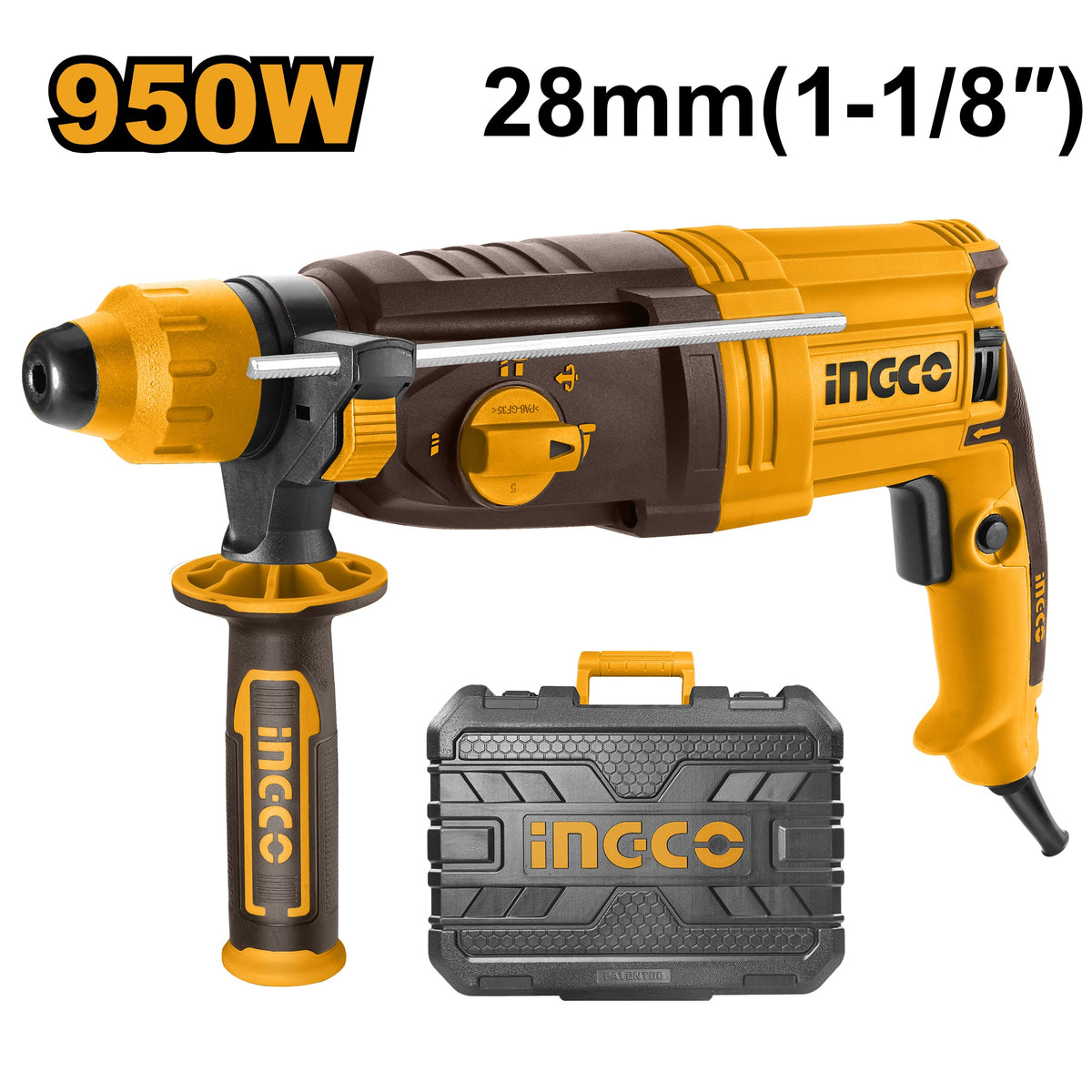 INGCO SDS PLUS 28MM 3 MODE 950W ELECTRIC ROTARY HAMMER RGH9528 Main image
