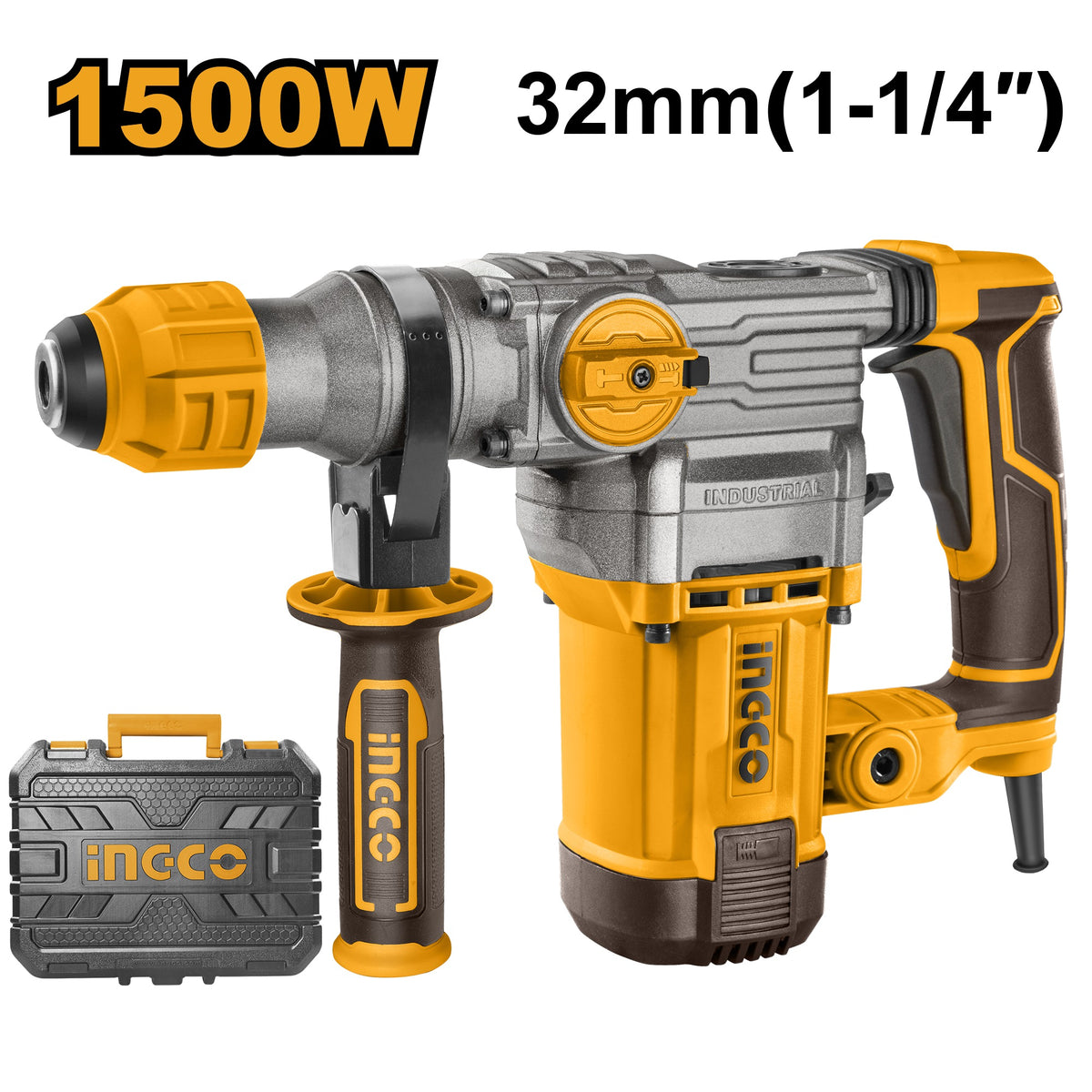 INGCO SDS PLUS 32MM 4 MODE 1500W 5.5J ROTARY HAMMER RH150038 Main image