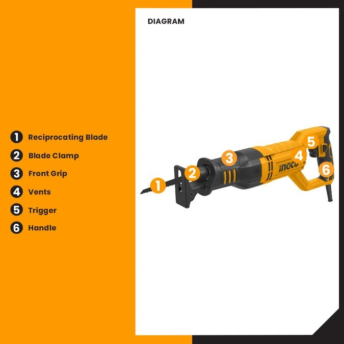 INGCO ELECTRIC RECIPRO SAW 750W RS8008